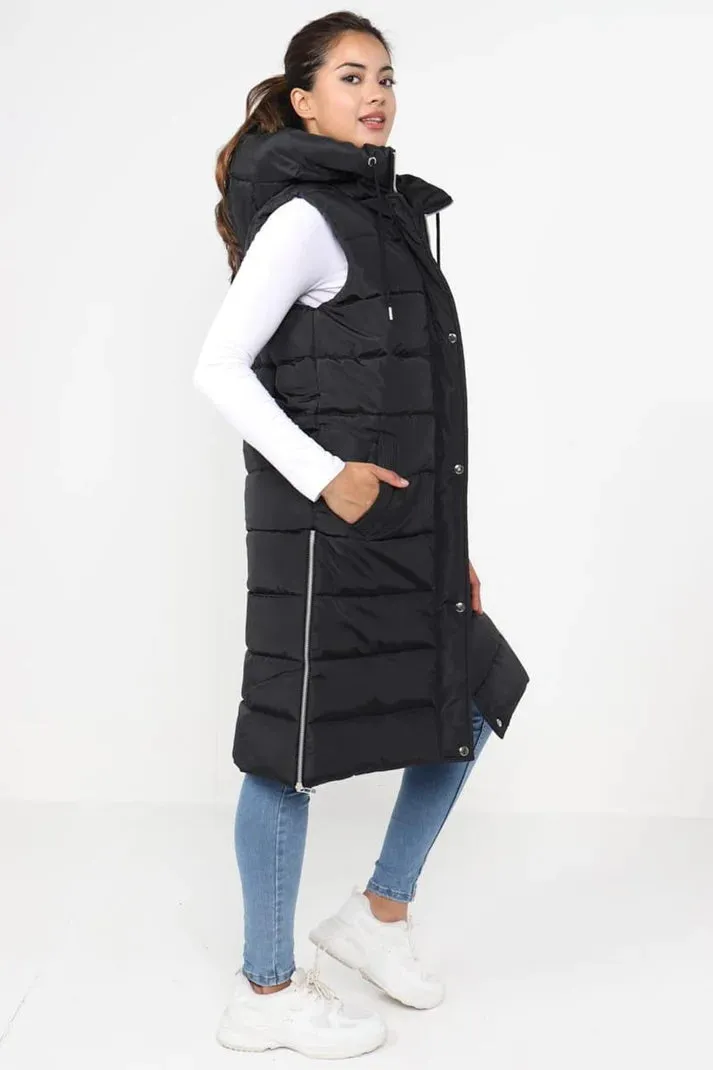 S-5XL Long Padded Sleeveless Gilet