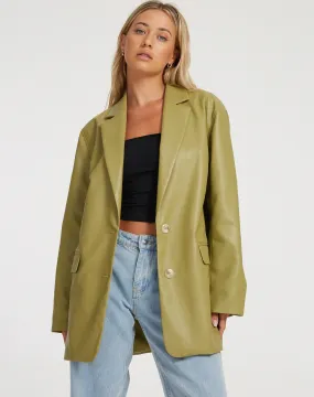 Saken Blazer in PU Leaf Green