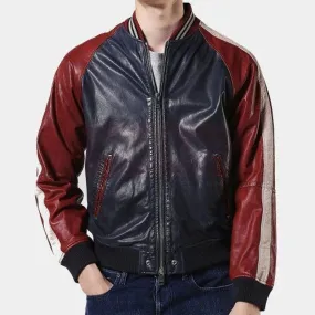 Shop Best Style Men's Diesel L-Truly Bomber Leather Fashion Jacket