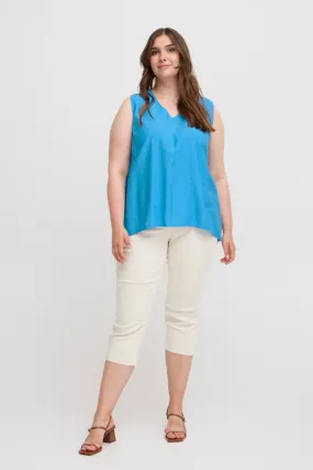 Simple Wish Hot Sleeveless Blouse in Blue