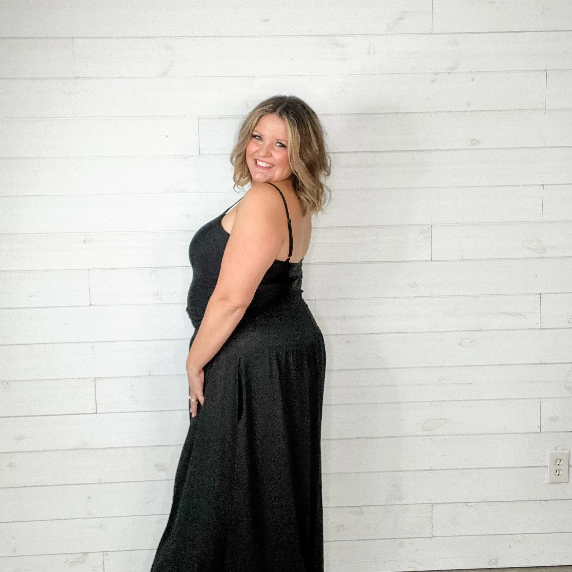 Smocked Waist Maxi Skirt / Tube Dress with Pockets