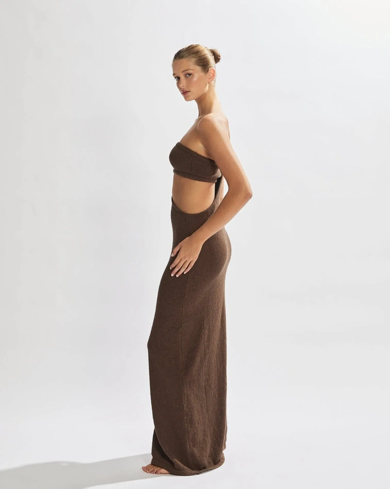 Solei Knit Maxi Dress Chocolate