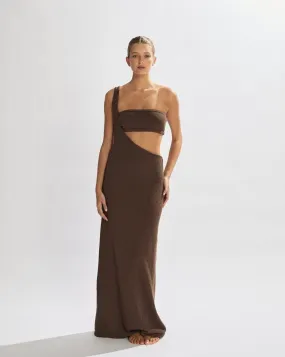 Solei Knit Maxi Dress Chocolate