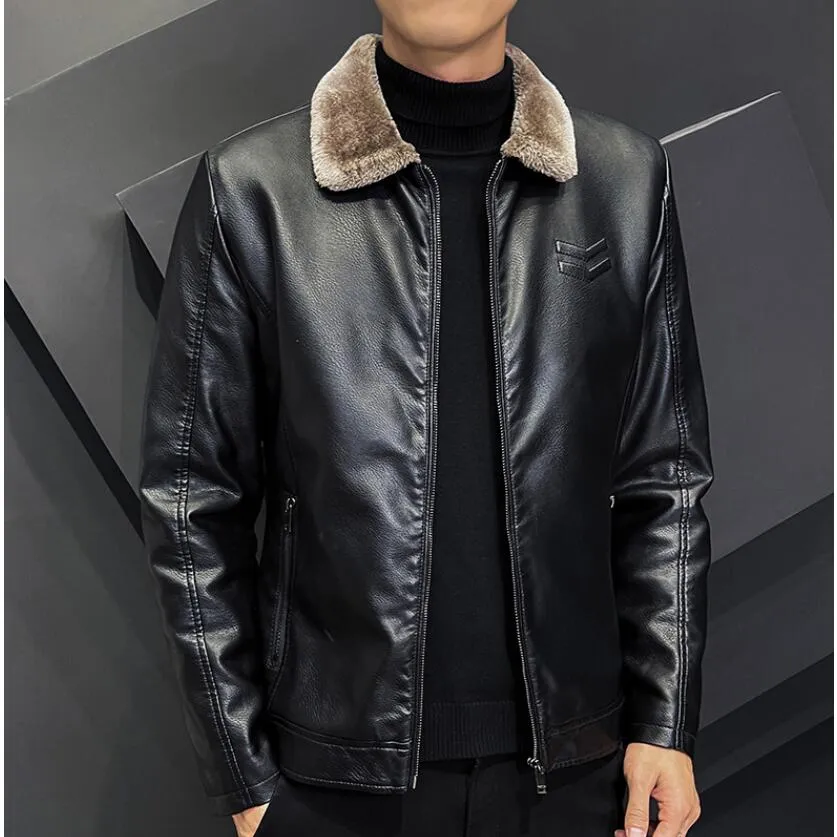 Solid Fur Leather Jacket