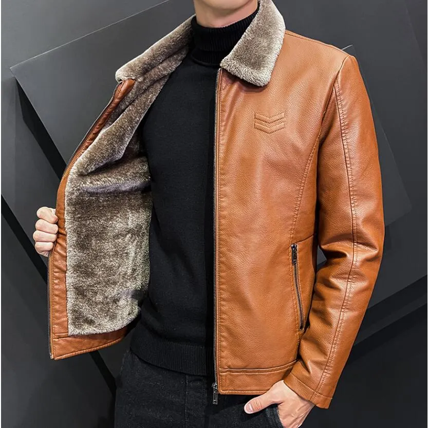 Solid Fur Leather Jacket