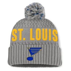 ST. LOUIS BLUES FANATICS WOMENS NOTE TILLY POM KNIT - GREY