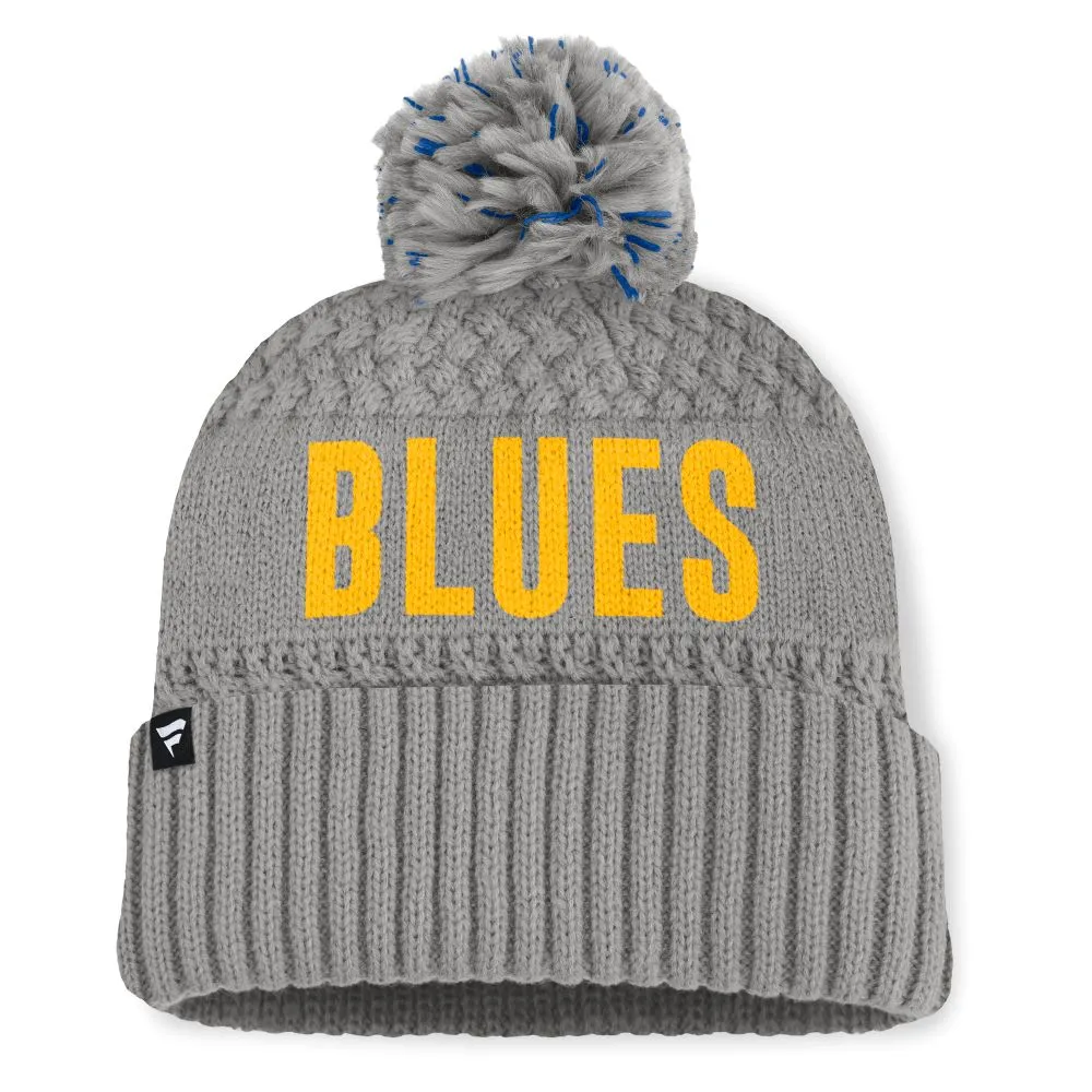 ST. LOUIS BLUES FANATICS WOMENS NOTE TILLY POM KNIT - GREY