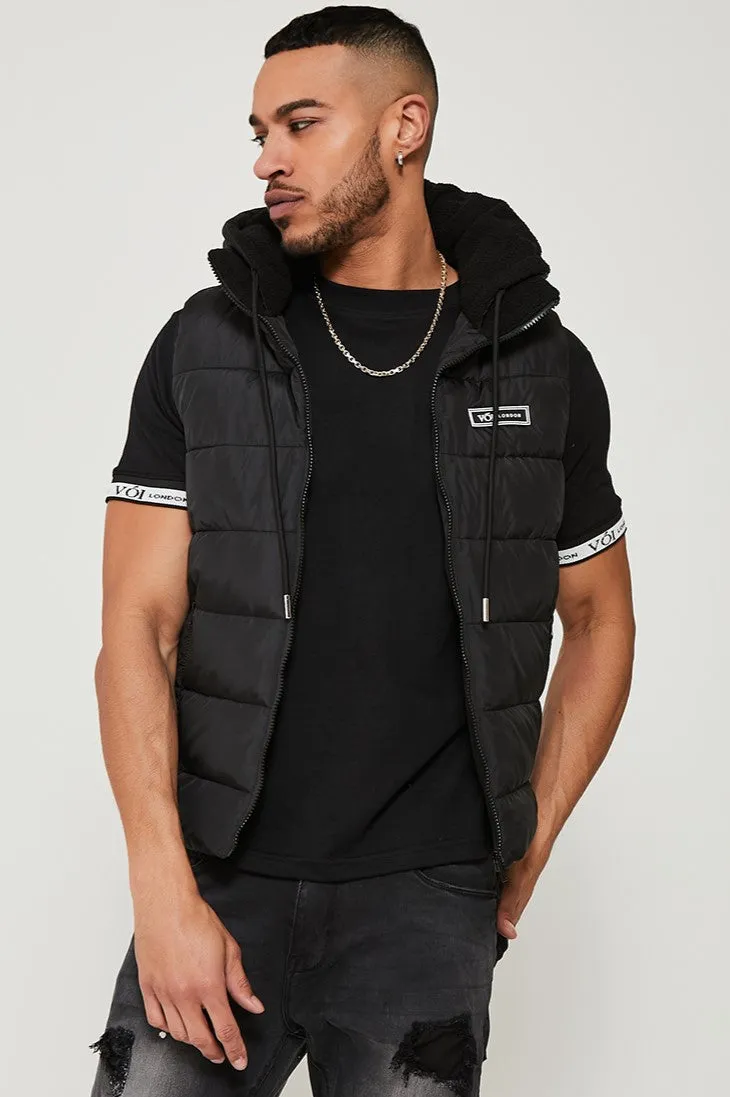 Stamford Brook Hooded Puffer Gilet- Black