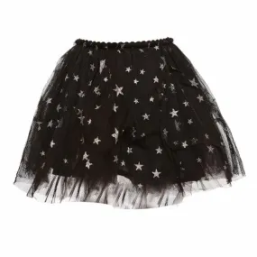 Star Glittered Mesh Tutu Skirt - Black/ Silver