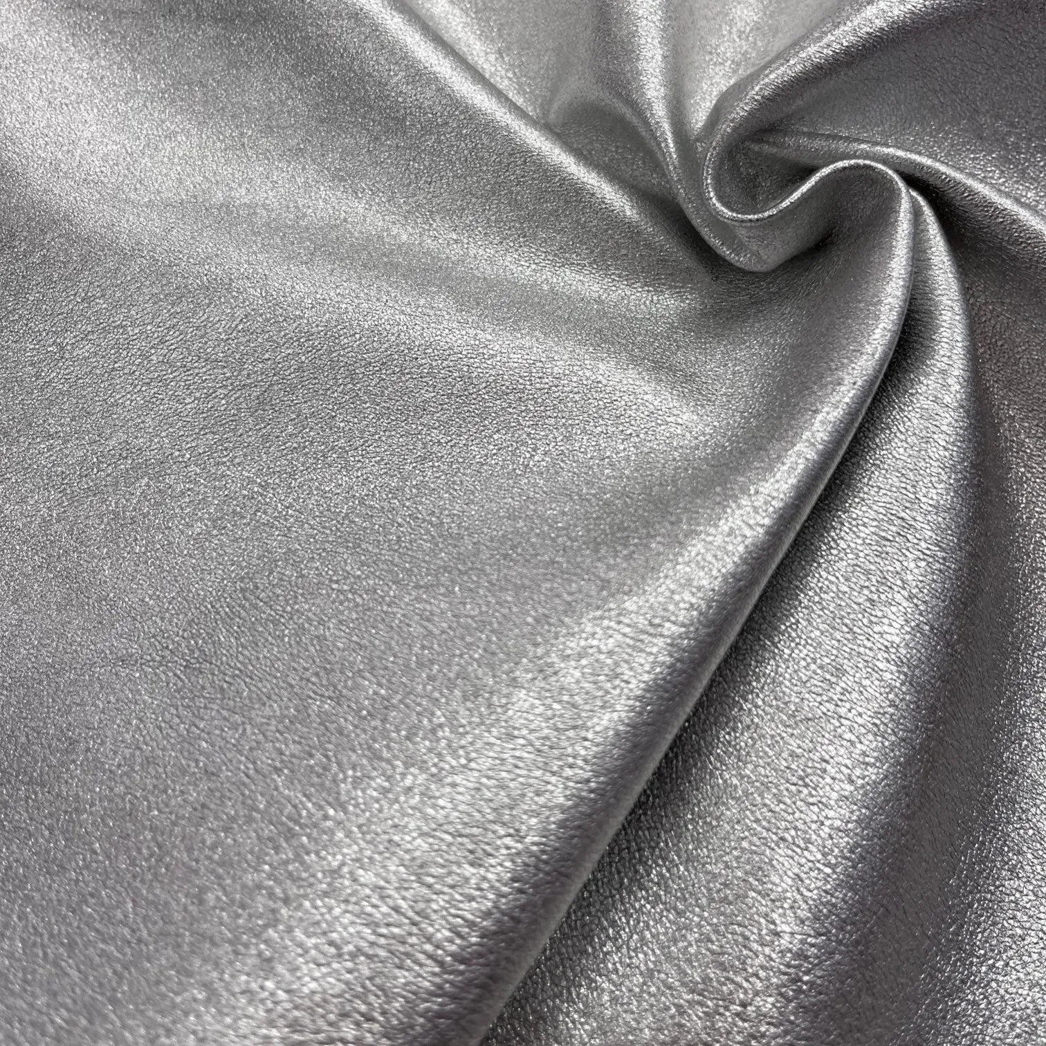 Stretch Lamb Leather | Silver Metallic