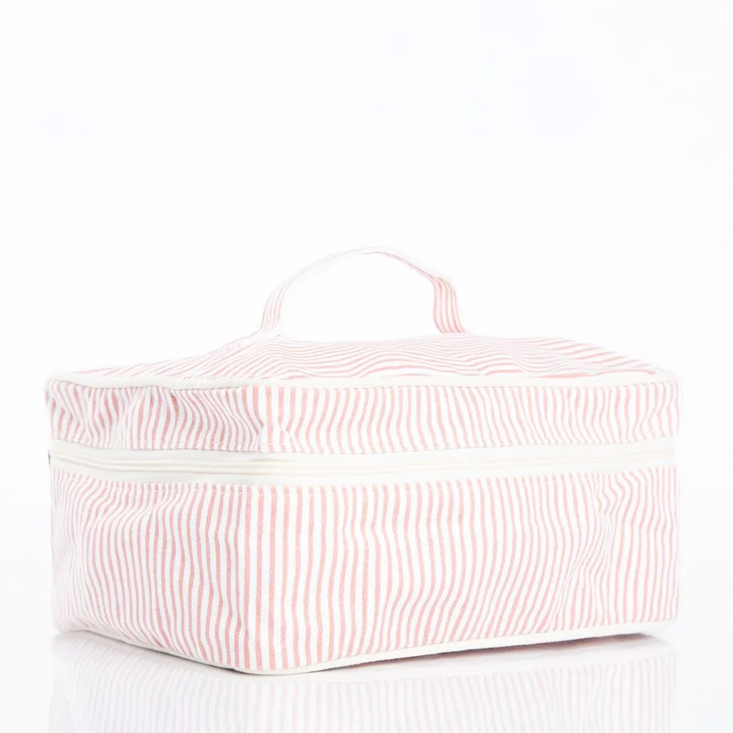 Stripes Train Case - Rose