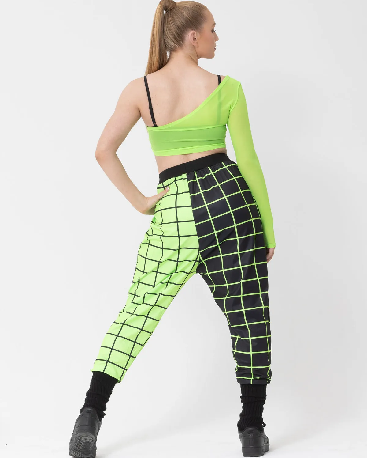 Studio 7, GEO PRINT HAREM PANTS, Black/Neon Green, Childs, CUHP02