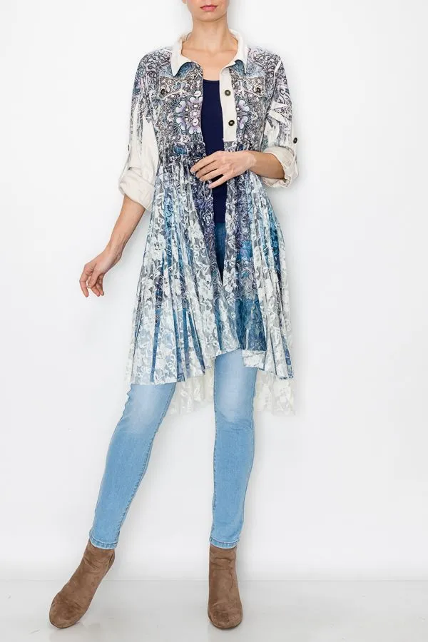 Sueded & Lace Duster, Kaleidoscope