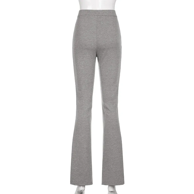 Sweatpants Tracksuit Women Pants Casual High Waist Side Split Trousers