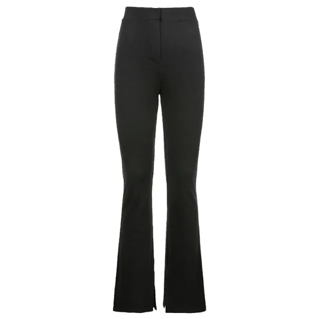 Sweatpants Tracksuit Women Pants Casual High Waist Side Split Trousers