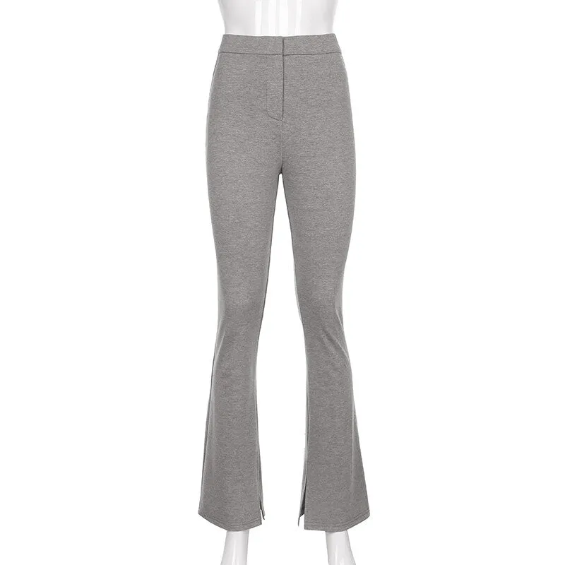 Sweatpants Tracksuit Women Pants Casual High Waist Side Split Trousers