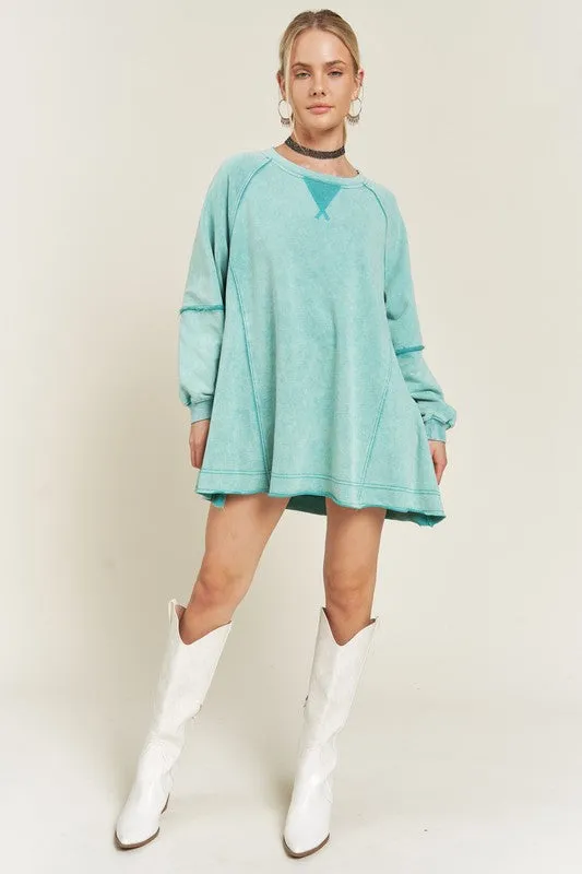 TEEK - COLORWASH POCKETED TUNIC SWEATSHIRT