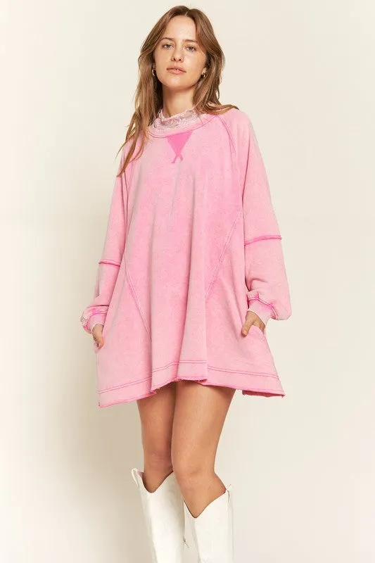 TEEK - COLORWASH POCKETED TUNIC SWEATSHIRT