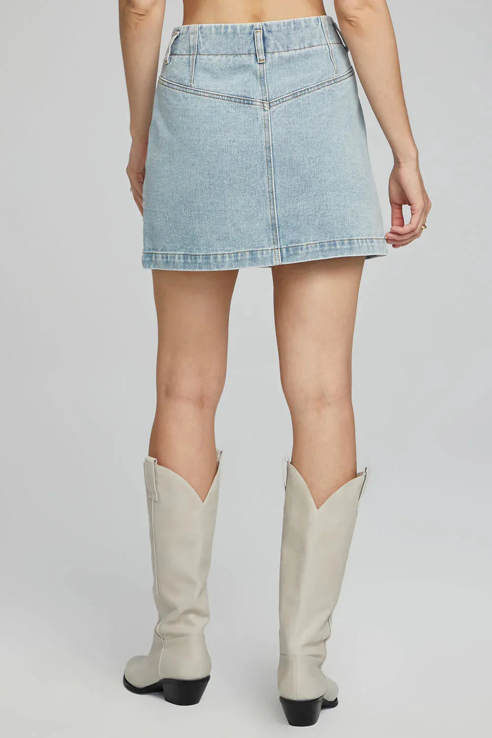 The Addy Denim Mini Skirt by Saltwater Luxe