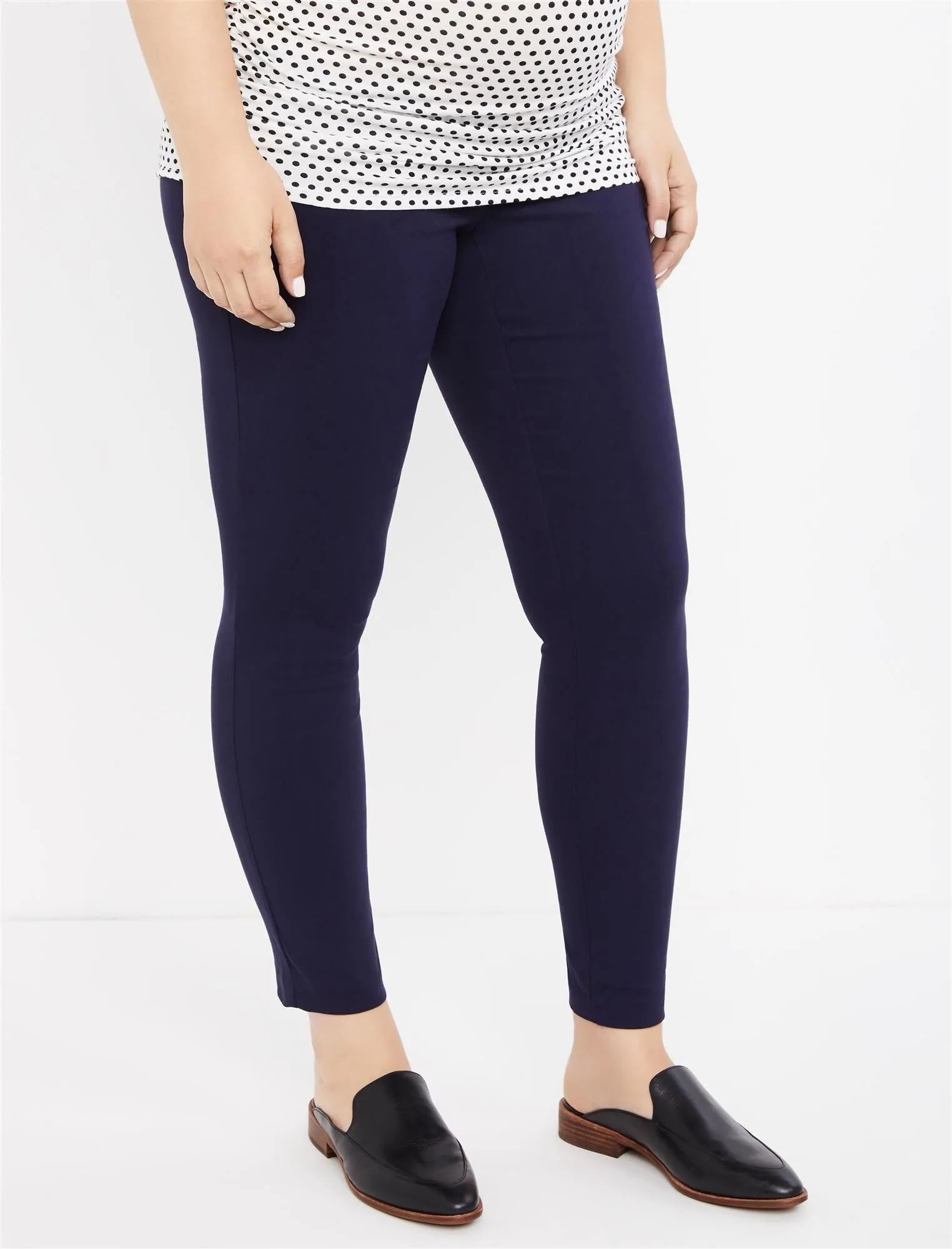 The Maia Secret Fit Belly Skinny Ankle Maternity Pants in Navy