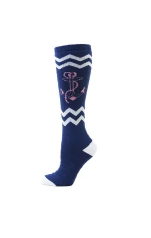 The SEA LEGS Knee High Socks - Navy/White