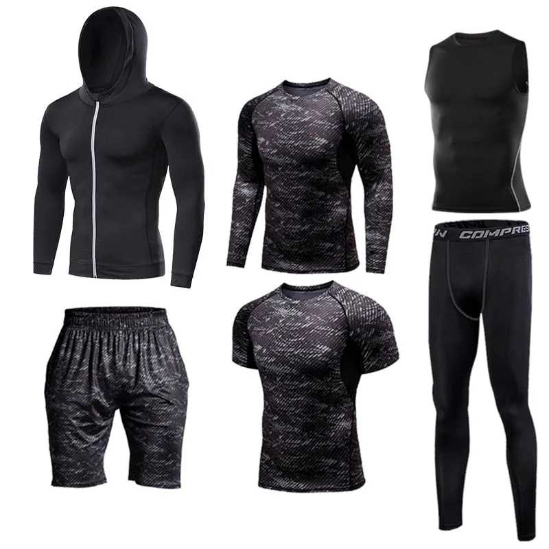 tights men's sports suit gym man's sportswear sport clothes for men training jogging tracksuits running compression sport suits