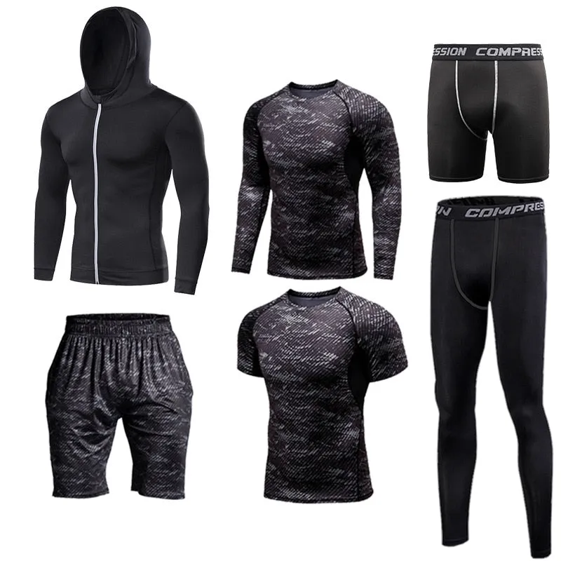 tights men's sports suit gym man's sportswear sport clothes for men training jogging tracksuits running compression sport suits