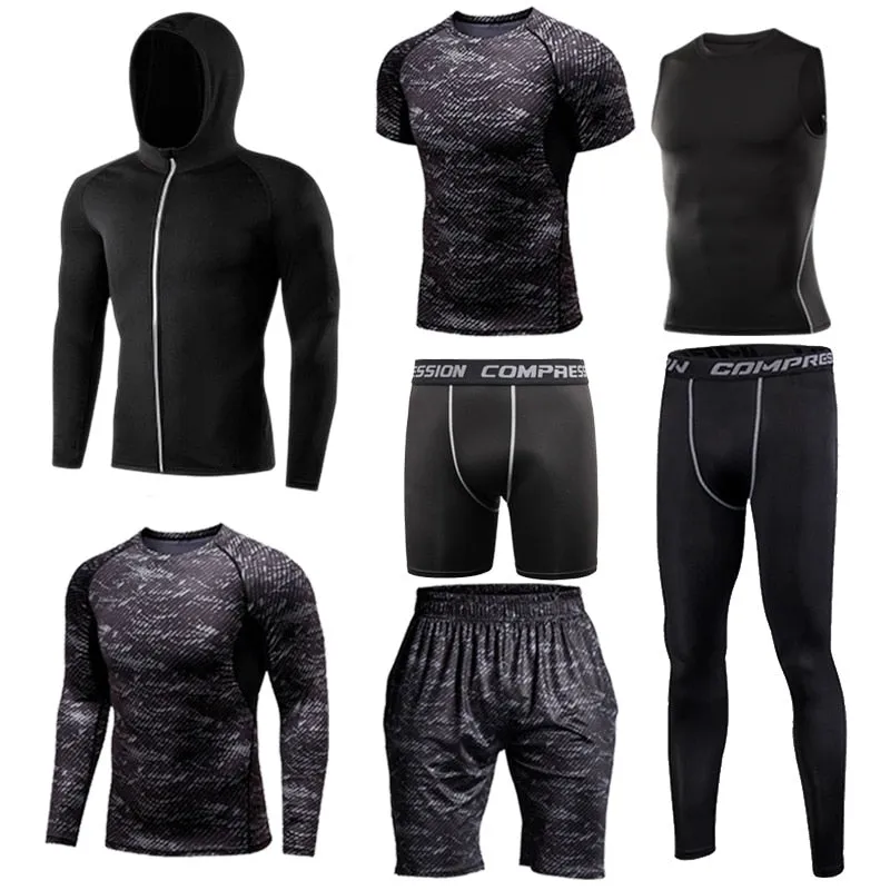 tights men's sports suit gym man's sportswear sport clothes for men training jogging tracksuits running compression sport suits