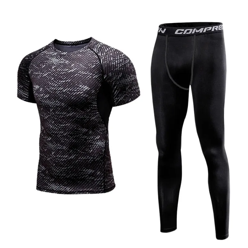 tights men's sports suit gym man's sportswear sport clothes for men training jogging tracksuits running compression sport suits