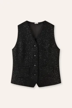 TIN tweed gilet (Black)