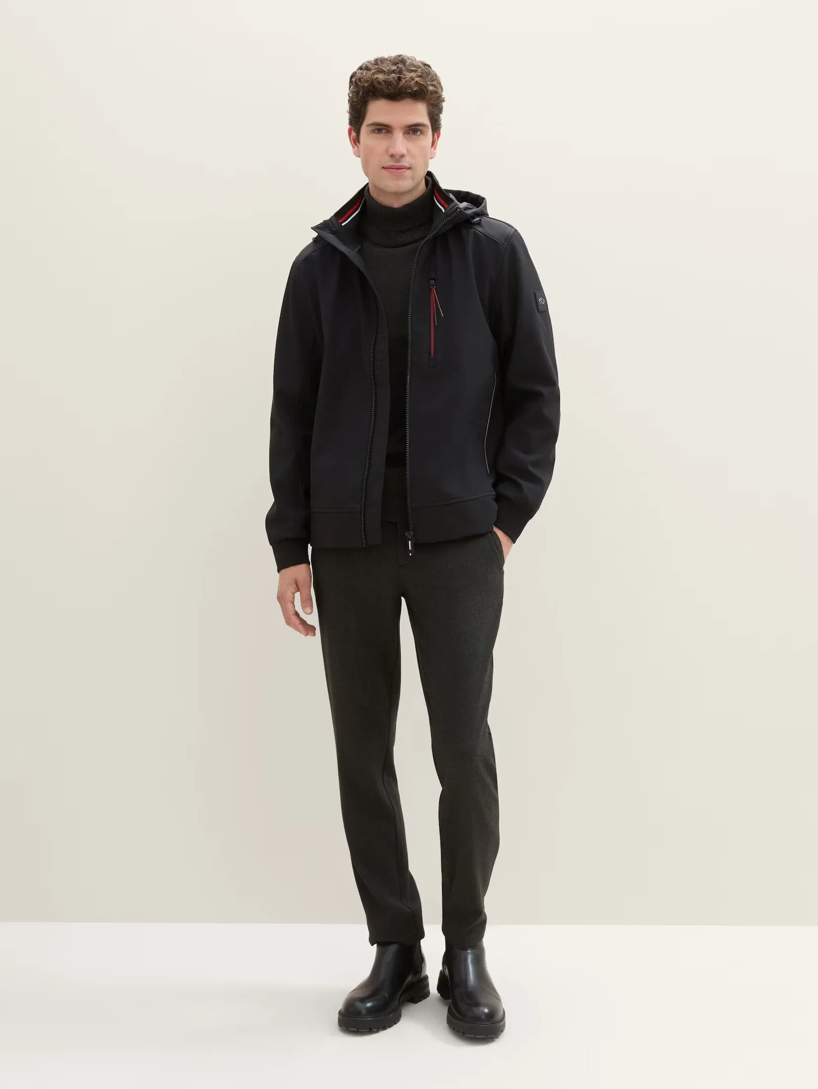 Tom Tailor Soft Shell Black jacket With A Hood