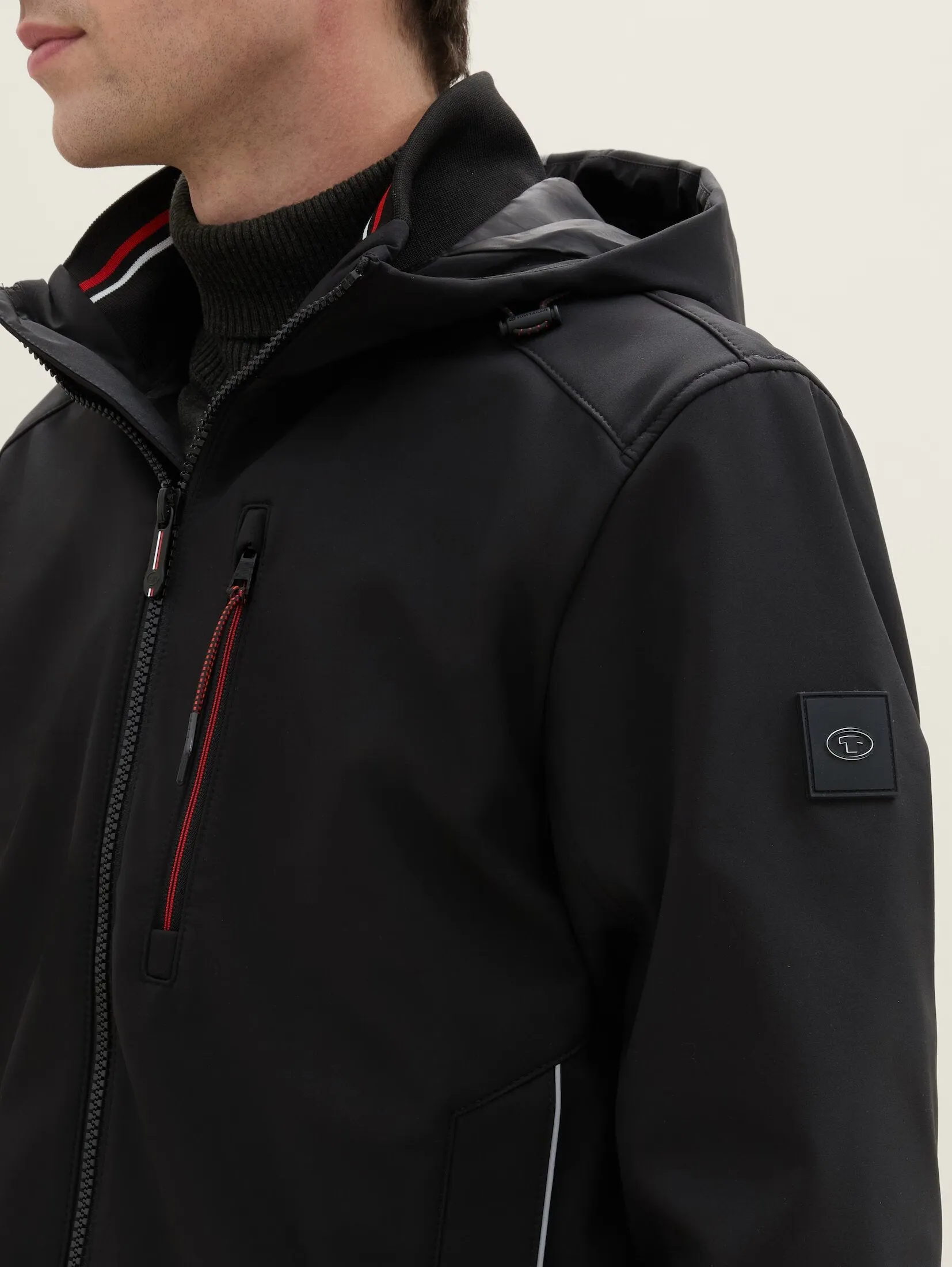 Tom Tailor Soft Shell Black jacket With A Hood