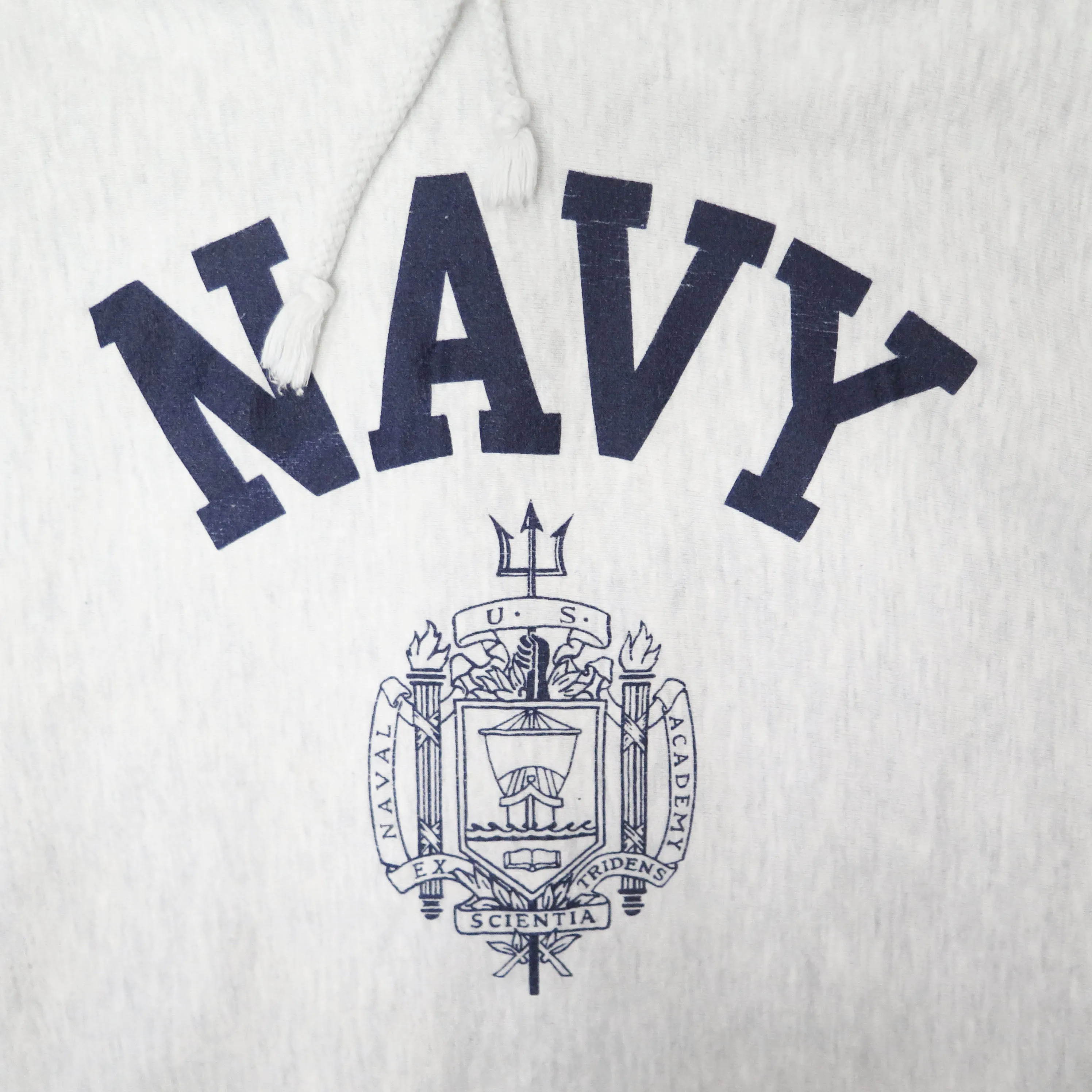 USN US NAVY SWEATSHIRT HOODIE NAVAL ACADEMY CREST 1980'S SIZE XXL