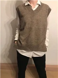 V neck Girls Pullover vest Autumn Winter short Knitted Sleeveless Warm Sweater