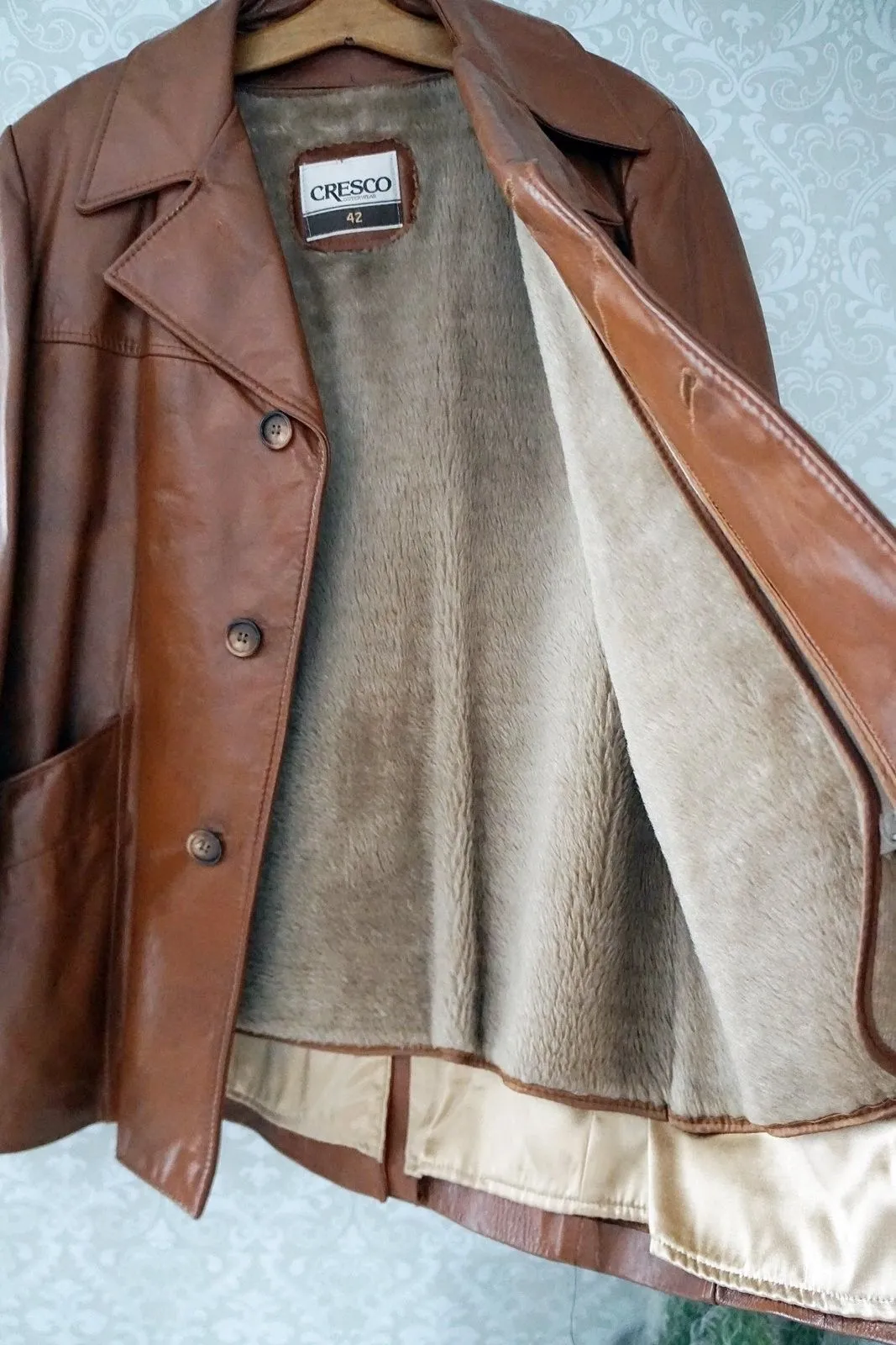 Vintage Caramel  Leather Blazer