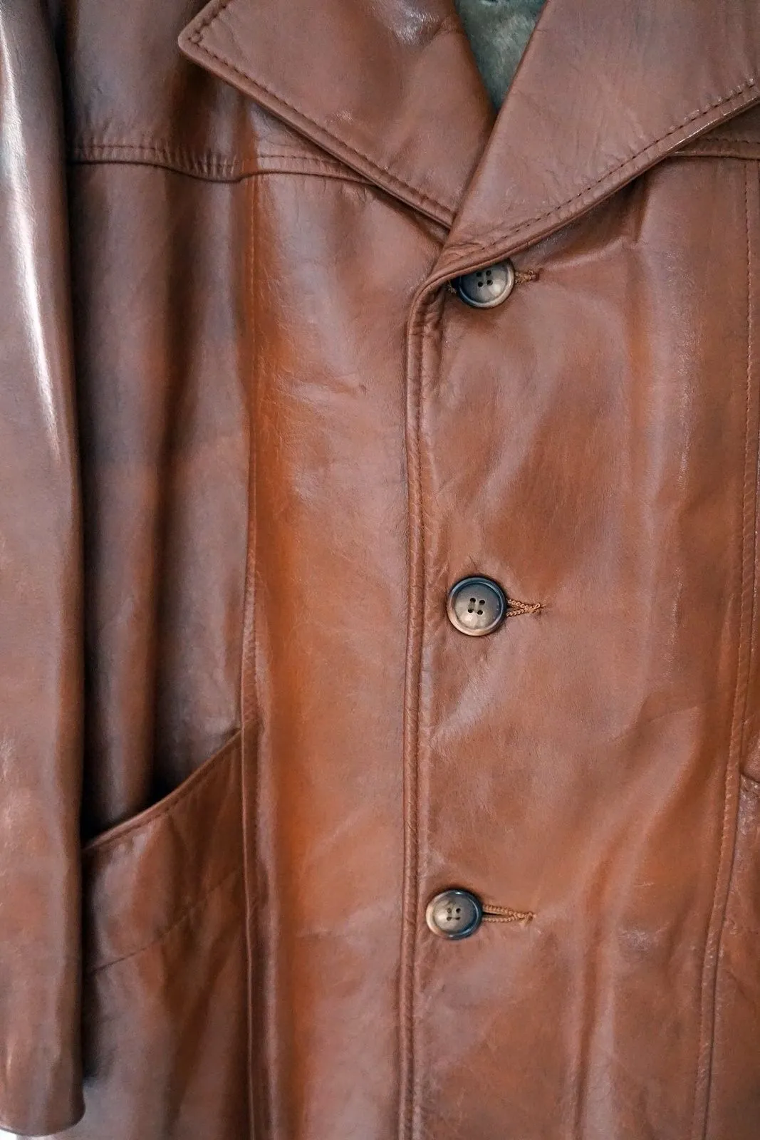 Vintage Caramel  Leather Blazer