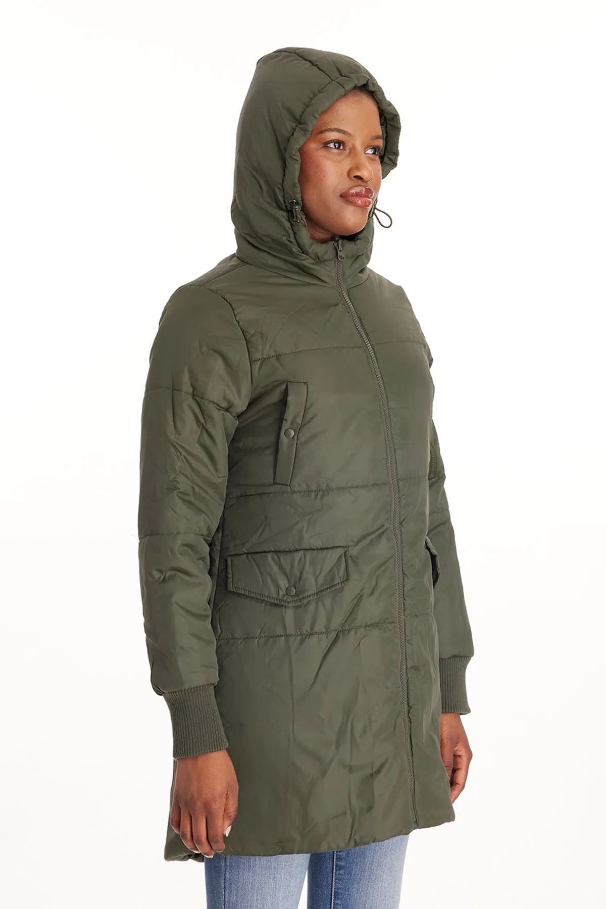 Waterproof Mid-Thigh Bomber Winter Coat