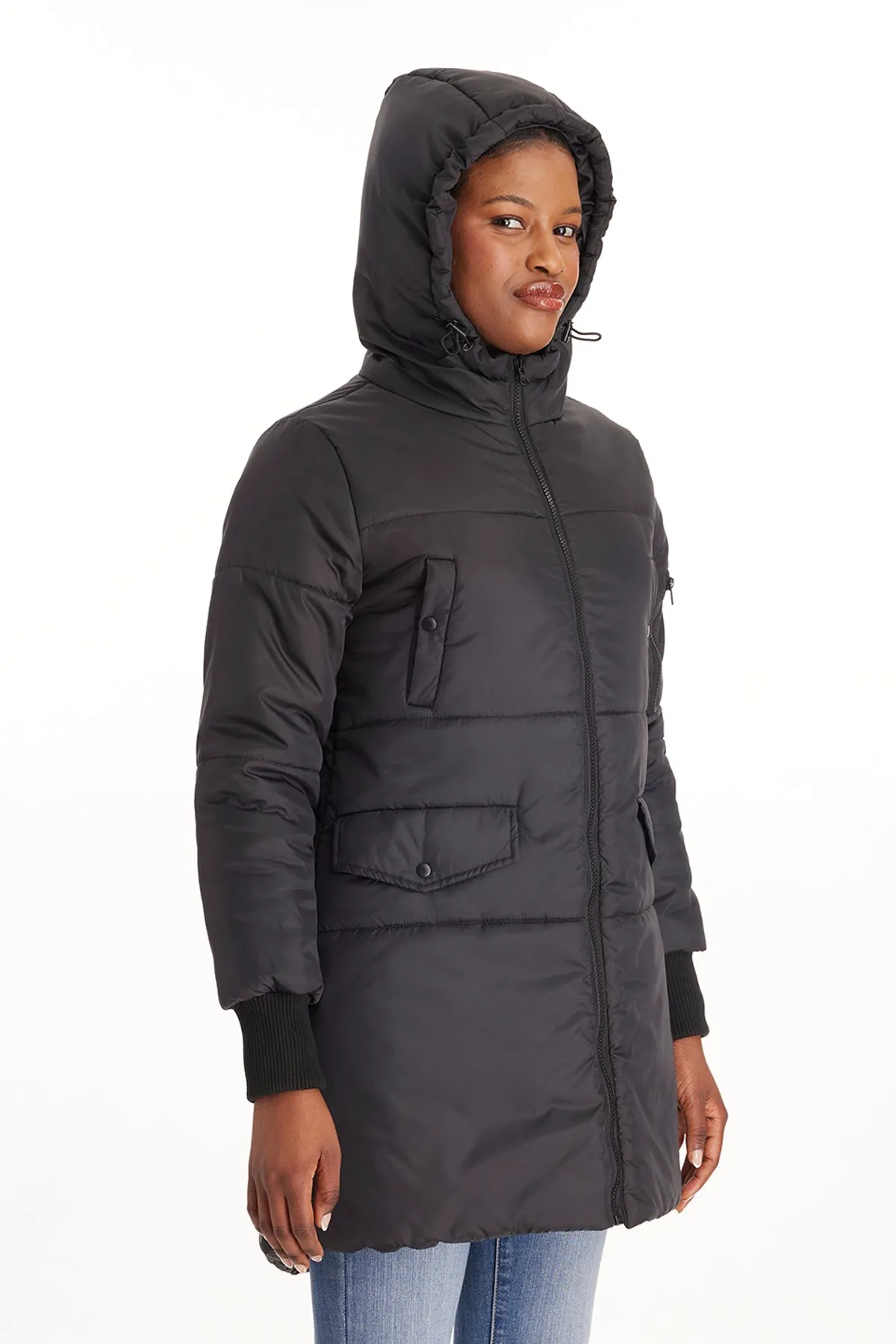 Waterproof Mid-Thigh Bomber Winter Coat