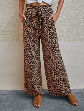 Wide Leg Leopard Pants