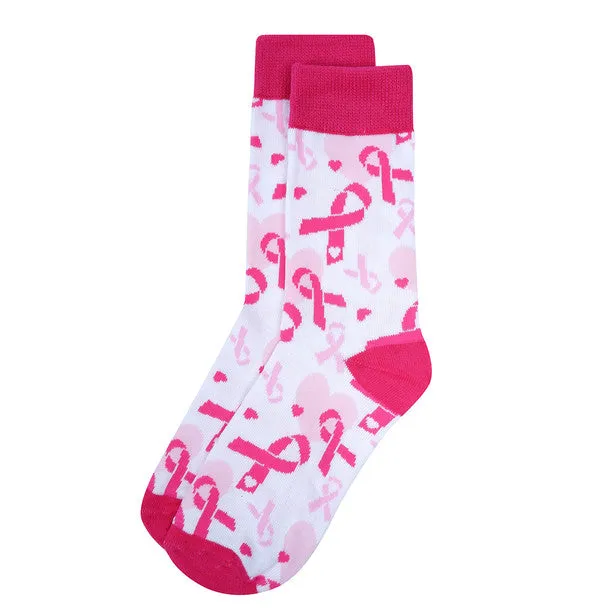 *Women's Breast Cancer Ribbon Novelty Socks