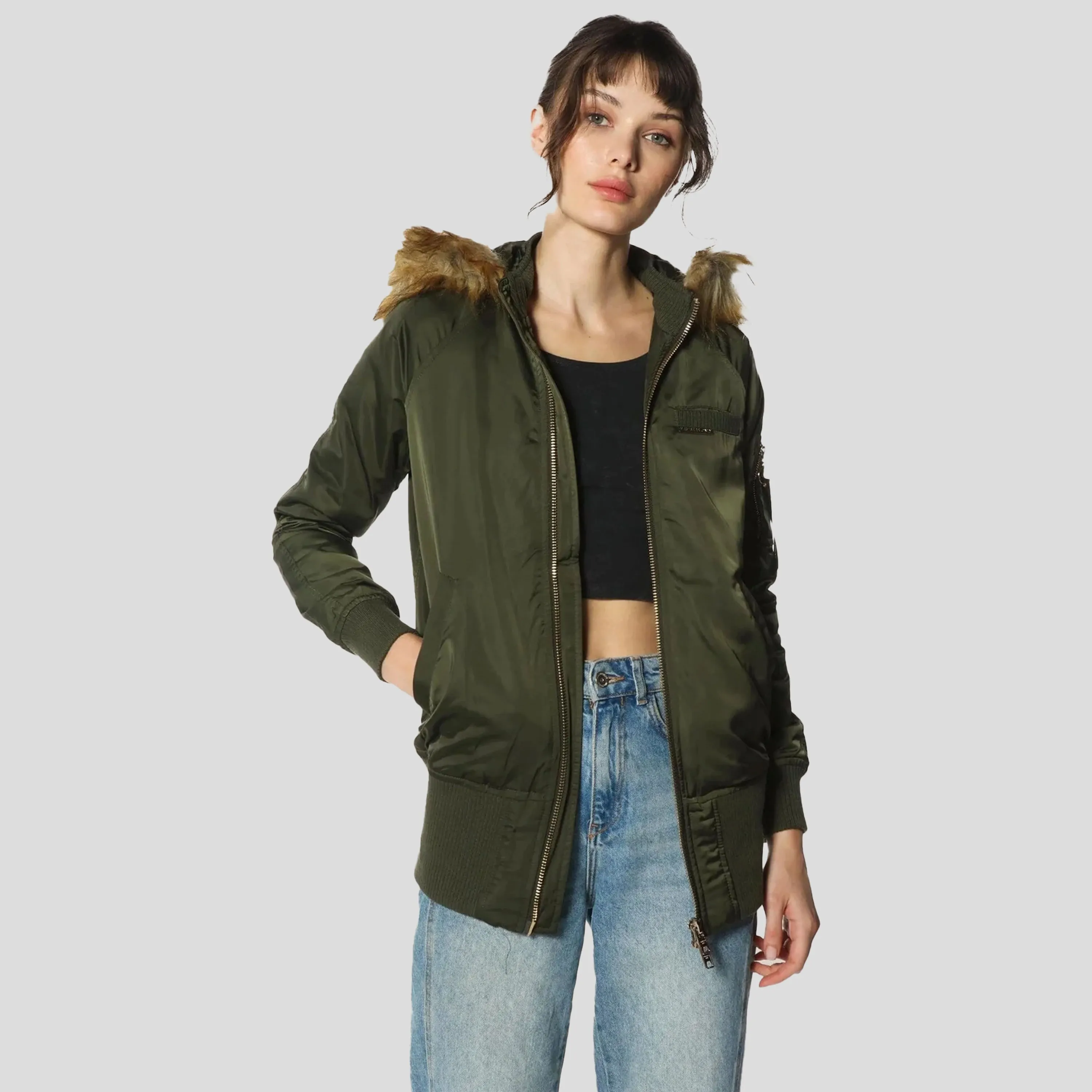 Women's Elongated Bomber Jacket - FINAL SALE