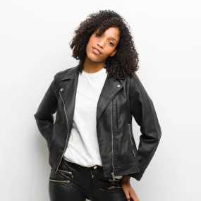 Women's Leather Biker Jacket - Jayleen