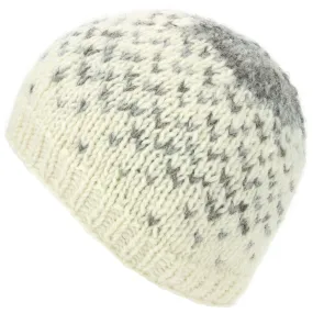 Wool Knit Beanie Hat - Cream