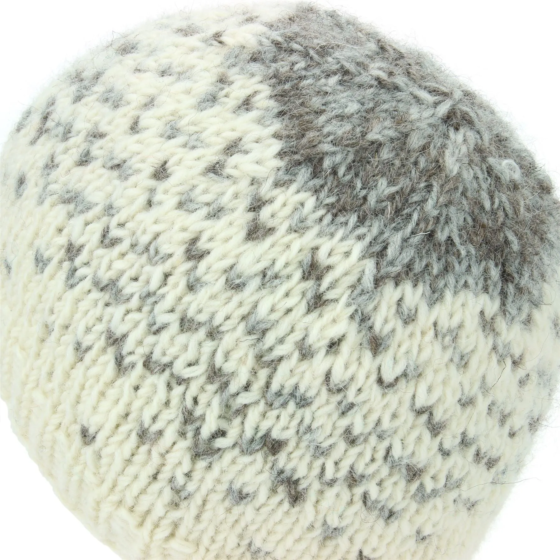 Wool Knit Beanie Hat - Cream