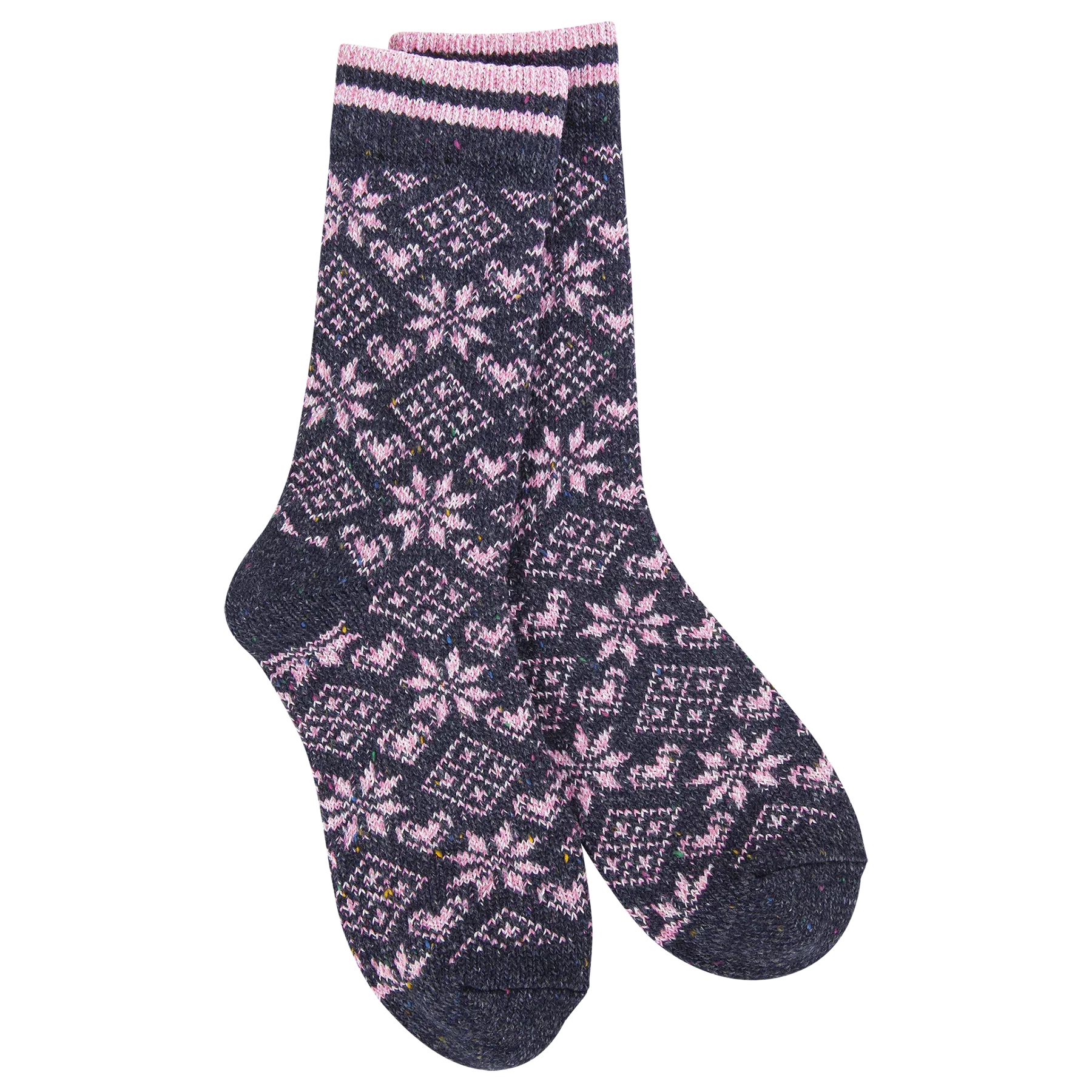 World's Softest Holiday Confetti Crew Socks Diamond Denim